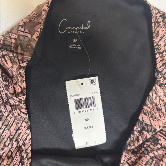 Connected Apparel Coral Jersey  Dress SZ 8P - Picture 2 of 4